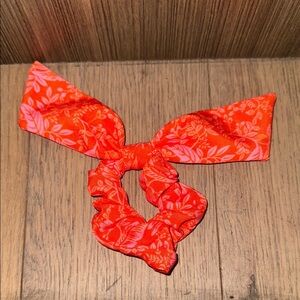 Floral Orange Hair Scrunchie